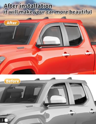 Image of Window Visors Rain Guards for Toyota Tacoma DoubleCab 2024-2026