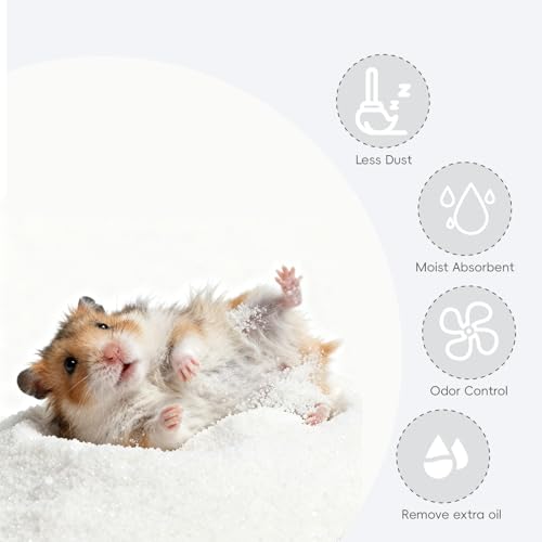Hamster Sand Bath for Hamsters, Gerbils, Chinchillas, 2.2Lbs Less Dust Chinchilla Bath as Hamster Cage Accessories, Bathing White Sand for Small Animal Bath & Toilet Litter - Image 3
