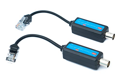 System-S 2 x Coaxial Cable 10 cm RJ45 Male to BNC Female for HD Cameras in Black