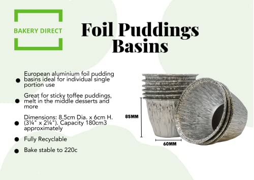 25 Bakery Direct Round Disposable Foil Christmas Pudding Dishes Cases Moulds - Reusable and Recyclable Cupcake Cases Pie Dish Tray Baking Tart Muffin Yorkshire Pudding - Image 2