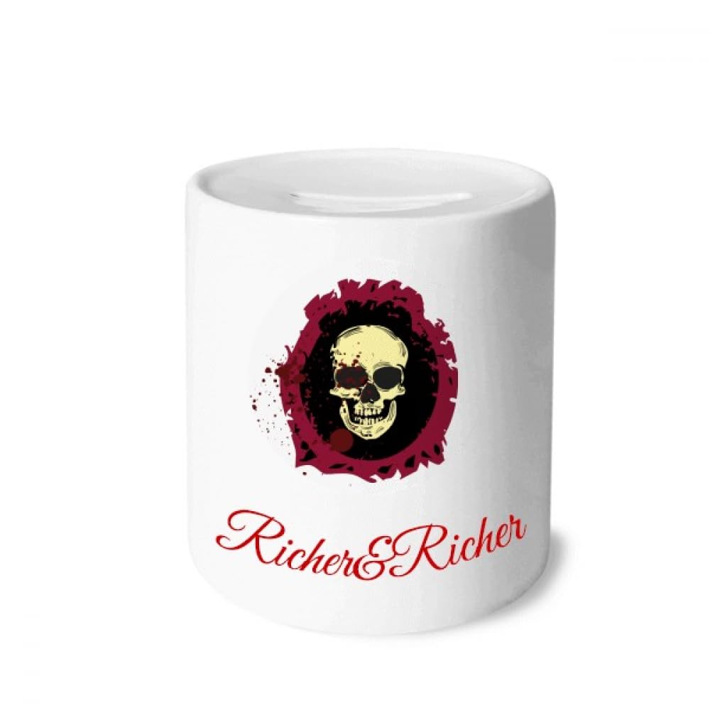 Tirelire ronde Halloween grande capacité rangement pièce de monnaie céramique
