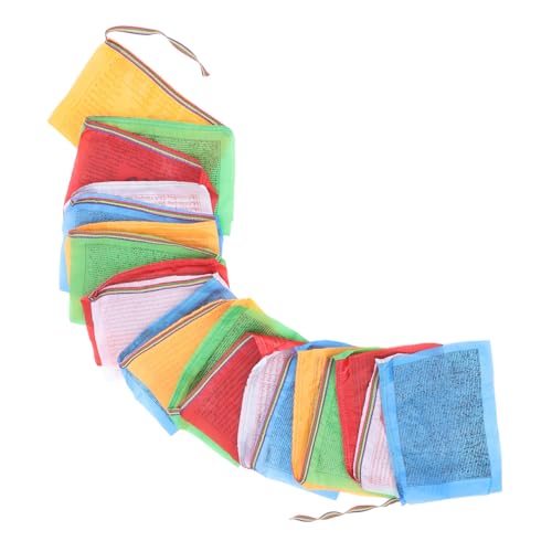 MUCKLILY Drapeaux De Prière Colorés Lot De 20 28x35 Cm 100% Polyester Décoration Extérieure Pour Jardin Et Contemplation Bannières Religieuses