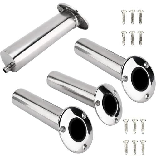 YaeMarine 4Pcs Heavy Duty Stainless Steel Rod Holders Flush Mount 30 Degree