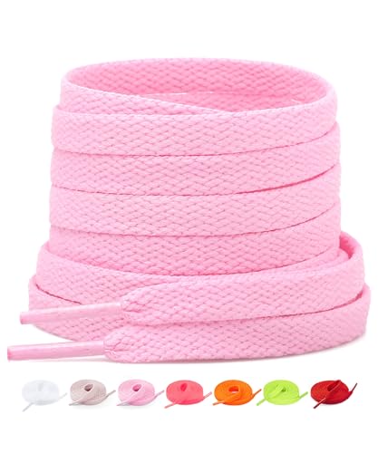 Stepace 2 par platt skosnören för sneakers 60 cm – 200 cm längd 18 färg skosnören rosa 200