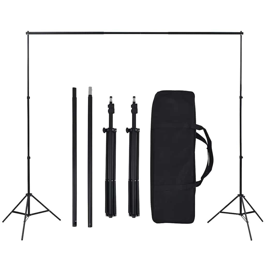 Kit de studio photo avec éclairage, fond et réflecteur pour photographie professionnelle de portraits et de produits dans un studio à domicile, ampoules LED à intensité variable incluses