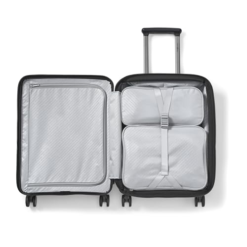 Image of Samsonite Paralux Carry-On Luggage - Innovative Design - Quick Access Front Pocket - Dual Suspension Wheel Technology - TSA Lock - Expandable - Includes Removable Packing Cubes - Black