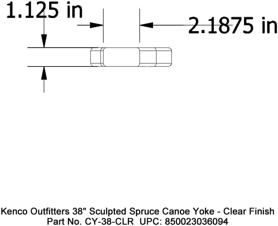 Kenco Outfitters 38" Sculpted Spruce Canoe Carrying Yoke