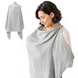 Stilltuch, Stilltuch für Unterwegs, Breastfeeding Cover, Weich und Atmungsaktiv, Ideal für Unterwegs (Grau)