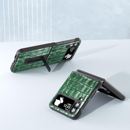 Coque Samsung Galaxy Z Flip 4 cuir véritable béquille anti-chute