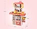 Kids Kitchen Play Set，Interactive Kids Kitchen Play Set with 50Pcs of Pretend Kitchen Toys，Realistic Sound Effects，and Simulated Functionality - Suitable for Toddlers Aged 3-5 Years(Pink)