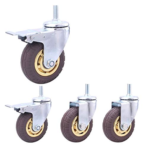 Roulettes pivotantes M12 lot de 4 pour meubles et chariots - 2
