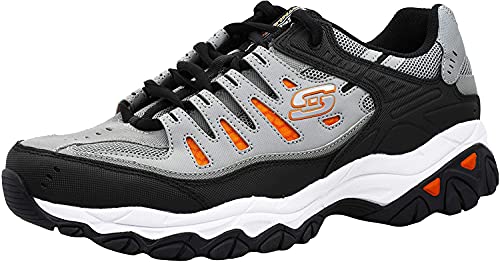 Image of Skechers Men's Afterburn M. Fit Fashion Sneakers - Leather Upper, Memory Foam Insole, Rubber Outsole