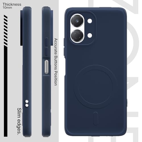 Image of Pikkme Back Cover for Tecno Spark Go 3 Soft Matte Silicone Mag-Safe Design (Mag-Safe Not Support) Camera Protection | Slim Fit Bumper Cover (Blue)