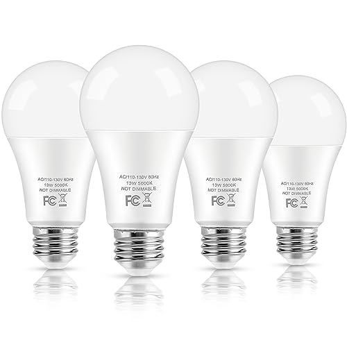 LED Light Bulbs, 100 Watt Equivalent A19, 13W 5000K Daylight White 1500…