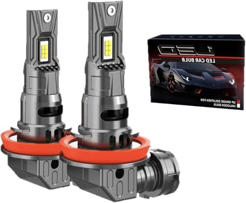 Aestry Lamp Auto 80W 600% Helligkeit 16000LM 6000K Superhelle Weiß Scheinwerferbirne 1:1 Mini-Größe 12V 2 Stück (H -8/-9/-1 1)