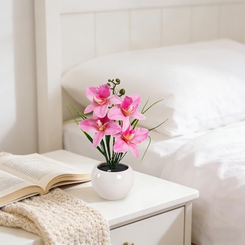 Image of Rechargeable Orchid Artificial Flower Lamp, Desk Bedroom Bar Coffee Shop Light Lamp Decor Night Light Gifts for Women Mom Grandma Girlfriend Friend Wife Birthday Christmas Valentines Mothers Day