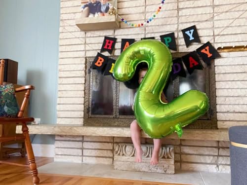 Image of 6 Balloon Numbers, 40In Green Balloons for Party Birthday Decorations | Eye-catching Appearance, Perfect Decorative Centerpieces, Convenient Self-sealing Structure, Widely for Various Occasions