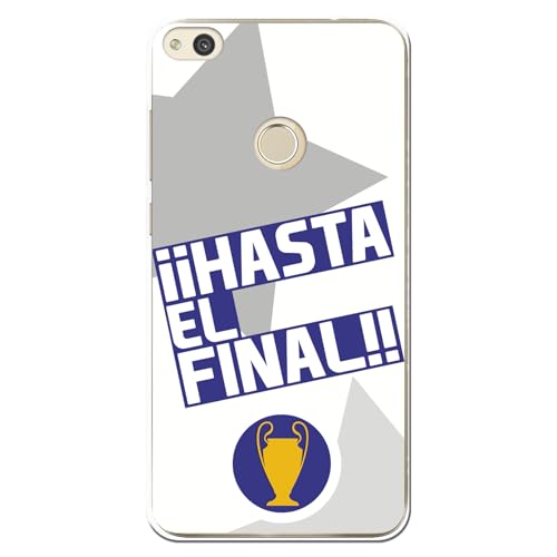 Personalaizer Funda Compatible Huawei P8 Lite 2017 - Diseño Diseño Futbol Copa Deporte Madrid y Frase hasta el Final - Carcasa Silicona TPU Flexible Transparente