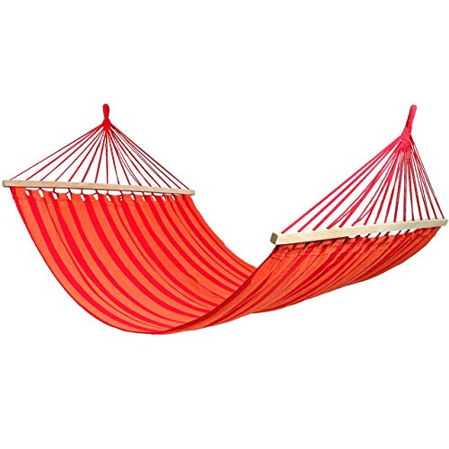 LINDER LEX Hängematte mit Holzrahmen 200 x 150 cm, Farbe:Rot/Orange