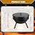 3-in-1 Fire Pit with Grill & Lid, 23" Outdoor Fire Pit Table, Cast Iron Wood Burning Firepit, Heavy Duty Fire Bowl for Outside Patio, Backyard Fireplaces, Large BBQ Pit Table with Fire Poker