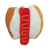 VTIDOBE Llavero de peluche con diseño de hamburguesa para mujer, bolso de mano, decoración, escuela, estudiante, mochila, bonito colgante peludo, e, M