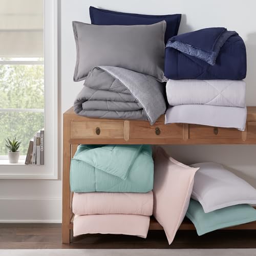 Parure de lit polyester Serta réversible avec 2 taies d'oreiller éther - 6