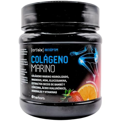 Herbora Artioptim Colágeno Marino Polvo 300gr - Suplemento para Articulaciones y Huesos - Con Magnesio, Ácido Hialurónico y Vitamina C - Movilidad, Cartílagos y Piel - Alta Absorción