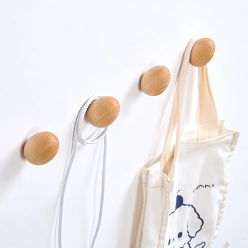 Generic EGG HANGER-4PACK 4 Pack) Qexilah Natural Beech Wooden Wall Hook, Cute Egg Shape Wall Mounted Hooks Wall Simple Hanger, Home Decoration Hanger Wall Hook For Hanging Clothes, Hat, Coat thumb #2