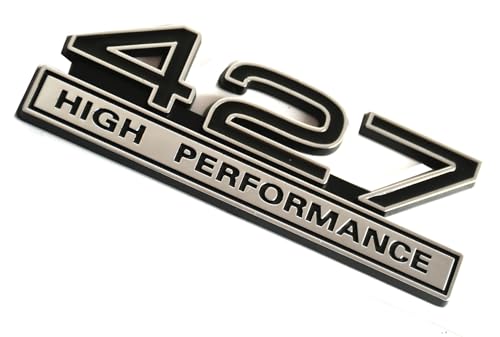 Image of 2pcs 427 Liter 7.0 Engine High Performance Badge 3D Decals Stickers Cars Trucks (Chrome Black)