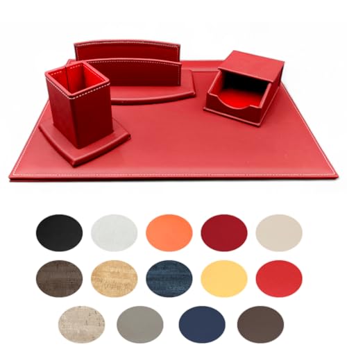 OGGETTANDO set scrivania ufficio in ecopelle con accessori composto da