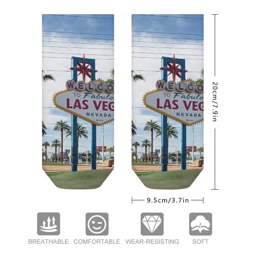 Las Vegas Unisex Ankle Socks Athletic Breathable Low Cut Comfortable Sock2