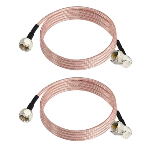 Câble coaxial fin RG179 pour TV murale avec connecteur F coudé 90 de 1,8 m Superbat