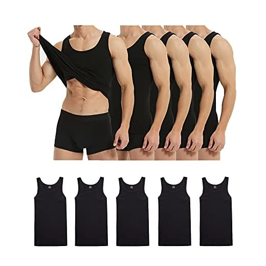 Farchat undertröja herr tank top 5-pack kammad finripp-bomull olika storlekar