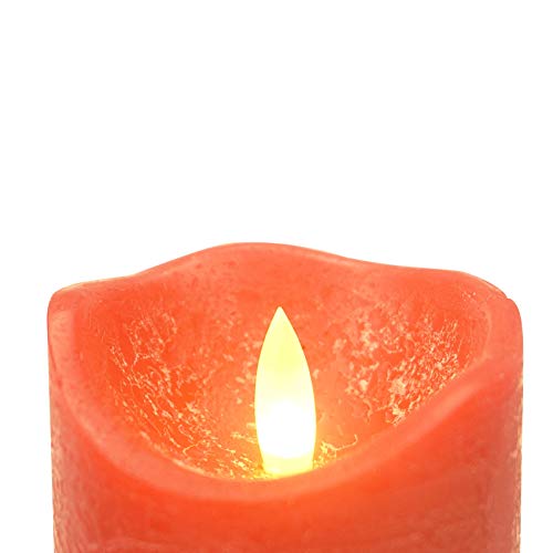 Image of iZAN 3 Pack Real Wax Flameless Candles Battery Operated LED Pillar Flickering Realistic Electric Candle Gift Sets with Remote Control and Cycling 24 Hours Timer for Home Decor 3 inchD X 4 inch 5 inch 6 inch H (Red)