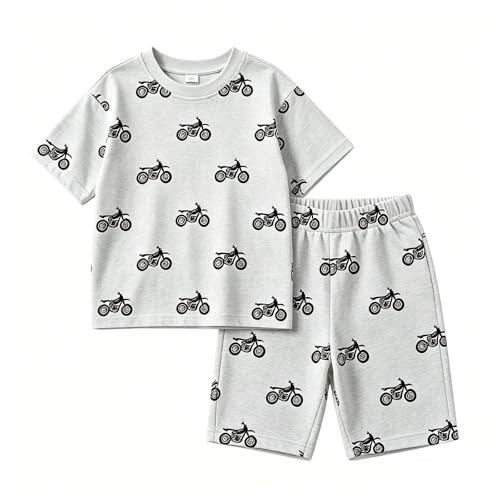 Ropa cómoda para niños activos con este conjunto de verano de camiseta gráfica #268