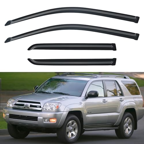 Image of Window Visors Rain Guards Shield for 2003-2009 Toyota 4Runner, Out-Channel Window Vent Wind Deflectors Visors Shades for 03 04 05 06 07 08 09 4Runner