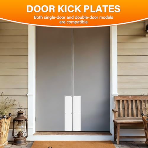 Door Push Plate, Metal Kickplate for Bottom of Door,4x16 inch Aluminum Metal Plate Rounded Corners for Interior and Exterior Doors (High Gloss White Finish 2 Pack)