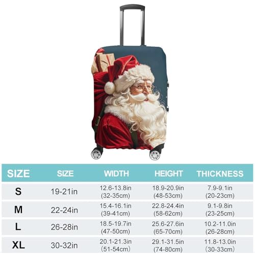 Santa Claus Luggage Cover Tsa Approved Suitcase Covers for Luggage Elastic Washable Suit Case Covers Anti-Scratch Travel Luggages Sleeve Suitcase Protector Fits 19-30 Inch Case(S)2