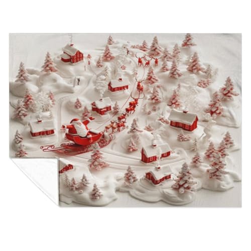 Couverture de Noël élan en maille douce de qualité supérieure