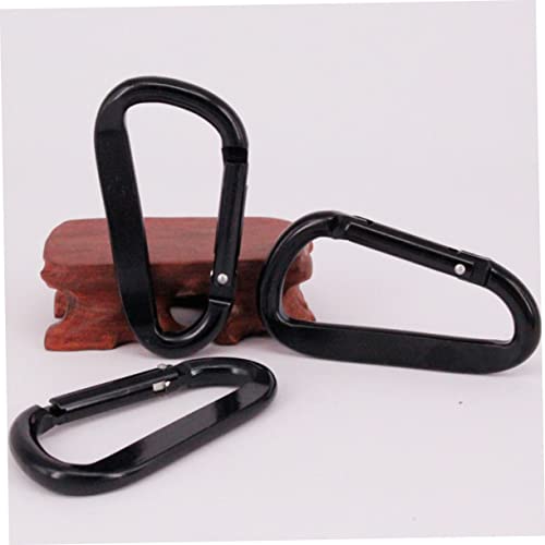 YARNOW 12 Peças mosquetão de rede clipe de mosquetão preto chaveiro mosquetão de acampamento chaleir