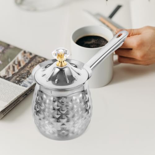 Cafetera turca de acero inoxidable duradera con asa lateral fija 6