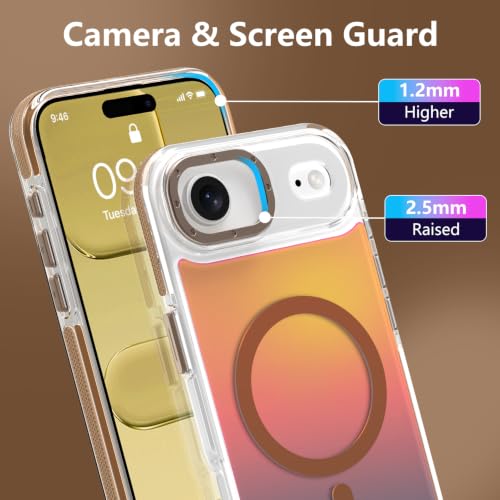 Image of Magnetic Case for iPhone Air [Compatible with Magsafe] [Cute Fashion Fluorescent Design] [1 Screen Protector] Slim Translucent Matte Case for iPhone Air 6.5 inch 2025, Desert