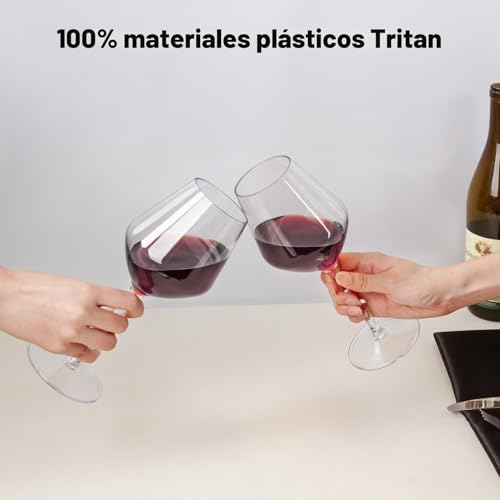 Miniatura 9 de Juego De 4 Copas De Vino De Plástico Irrompible De 420 Ml Para Rojo O Blanco, Sin Bpa, Reutilizables Para Acampar Al Aire Libre, Fiestas, Bar En Casa, Regalo Único Para Navidad, Boda O Cumpleaños