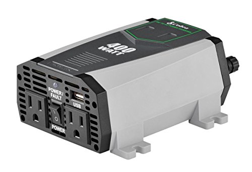 Cobra CPI490 Portable Power Inverter - 400 Watt Car Charger, 2 Grounded AC
