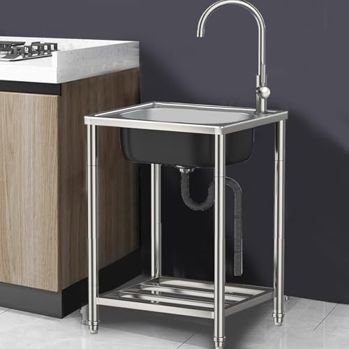 Fregadero exterior para autocaravanas y cobertizos con soporte funcional 7