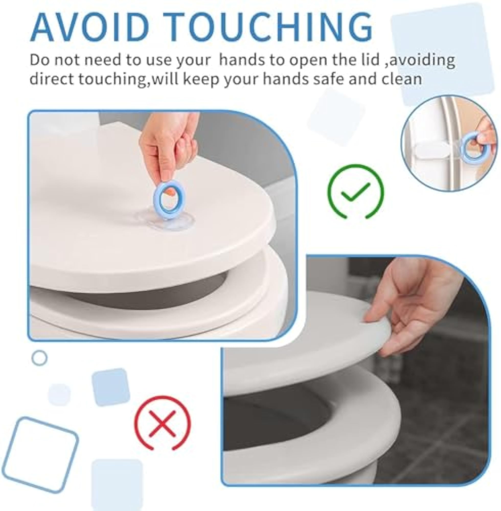 Toilet Seat Lifter Self-Adhesive Holder Clip
