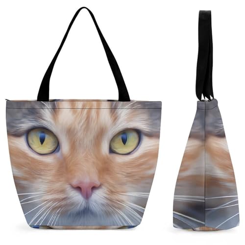 Sac à main chat pour femme - Grand cabas shopping de voyage 32cm
