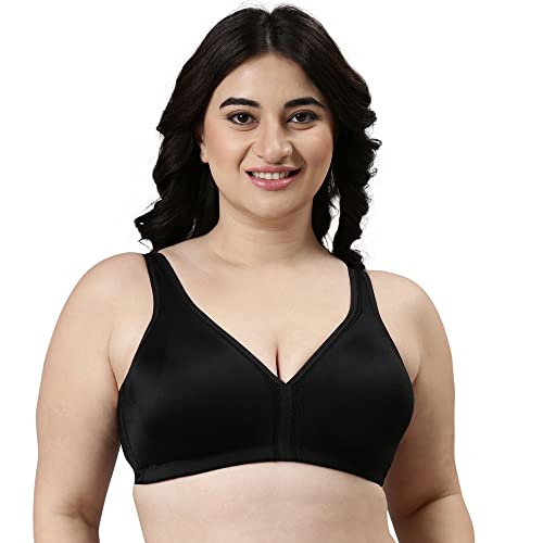Image of Enamor Plush Comfort, Side Support and Lift Women's Everyday Full Support Plunge Bra - All Day Comfort, Non-Padded, Wirefree, High-Coverage - F024