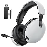 OPUTIK Wireless Gaming Headset with Mic for PC PS4 PS5,2.4GHz/Bluetooth Gamer Headphones with Microphone for PC (WhiteBlack)