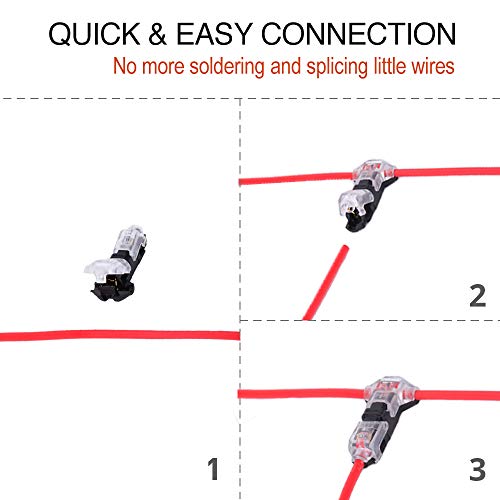 Low Voltage Wire Splice Connectors - Pack Of 12 Quick Solderless T Tap Connector 1 Pin,Rock Solid Connector For 24-20 Awg Cable For Vehicle/Audio/Video/Lighting And Automotive Uses #TOP3